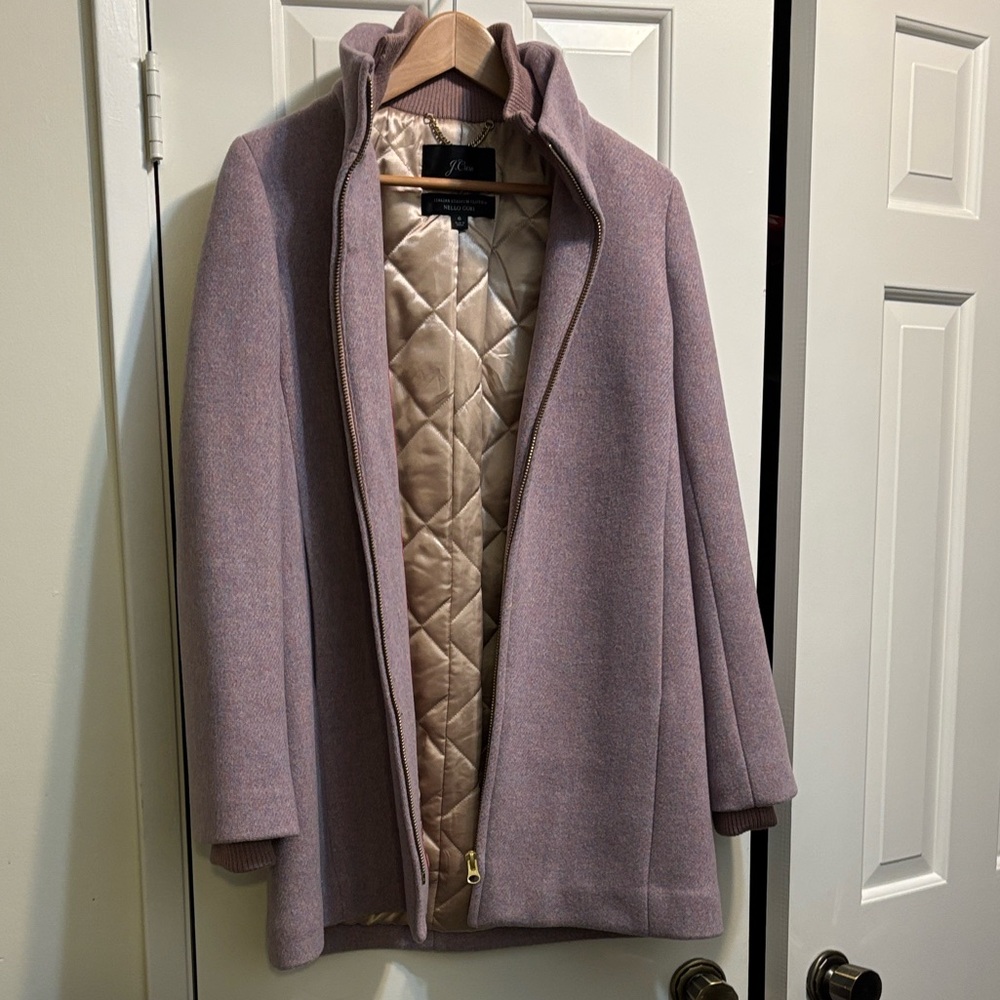 J Crew Lodge coat in Italian wool with quilted interior, size 6, new, never worn